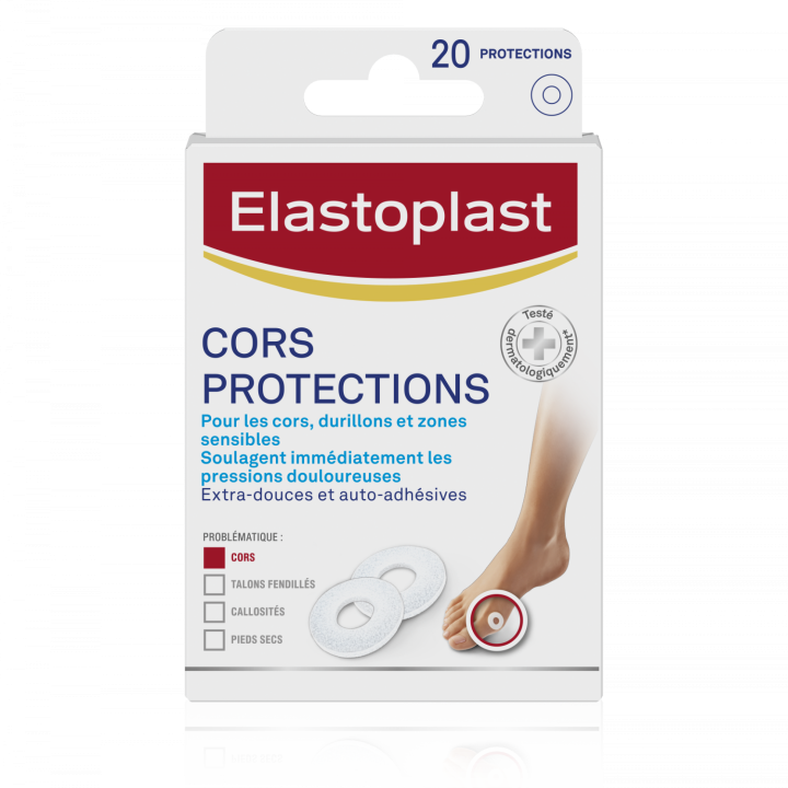 Protections apaisantes pour cors Elastoplast Foot Expert - bo&icirc;te de 20 protections