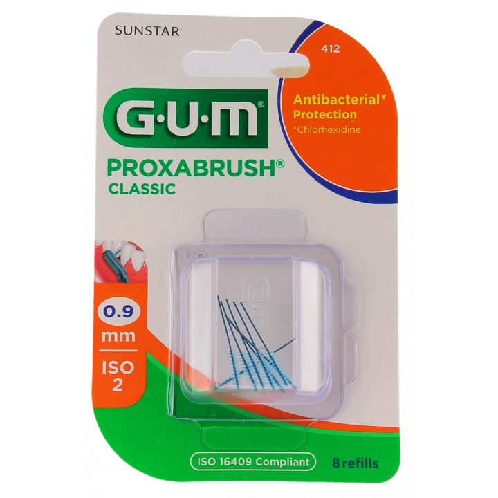 Proxabrush Recharges brossettes interdentaires 0.9mm Gum - bo&icirc;te de 8 recharges