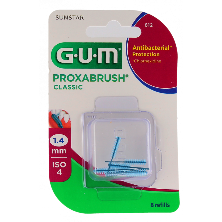 Proxabrush Recharges brossettes interdentaires 1.4mm Gum - bo&icirc;te de 8 recharges