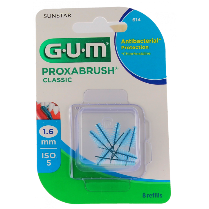 Proxabrush Recharges brossettes interdentaires 1.6mm Gum - bo&icirc;te de 8 recharges
