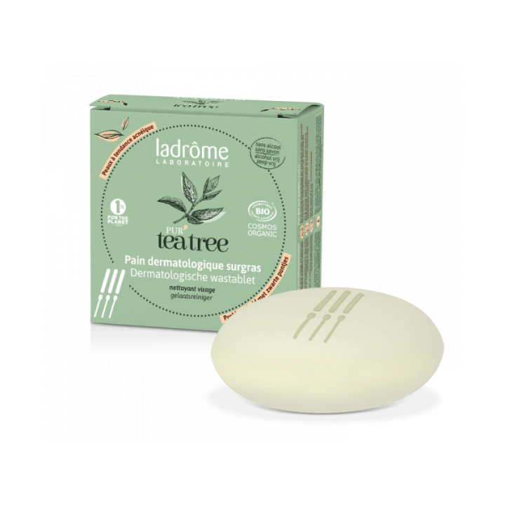 Pur' tea tree Pain dermatologique surgras bio Ladr&ocirc;me - pain de 105g