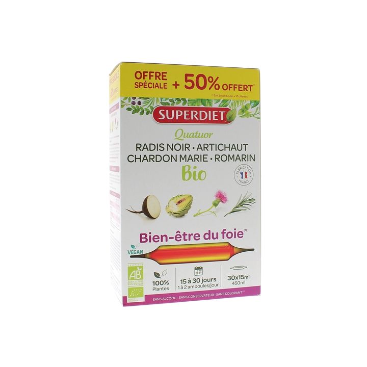 Bien-&ecirc;tre du Foie Super Diet - bo&icirc;te de 20 ampoules + 10 offertes