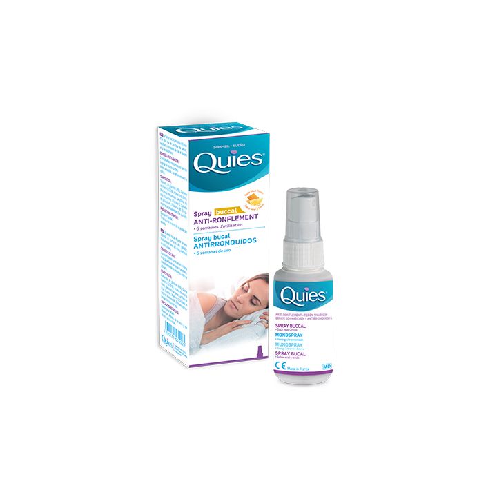 Anti-ronflement spray buccal go&ucirc;t miel citron Quies - spray de 70 ml
