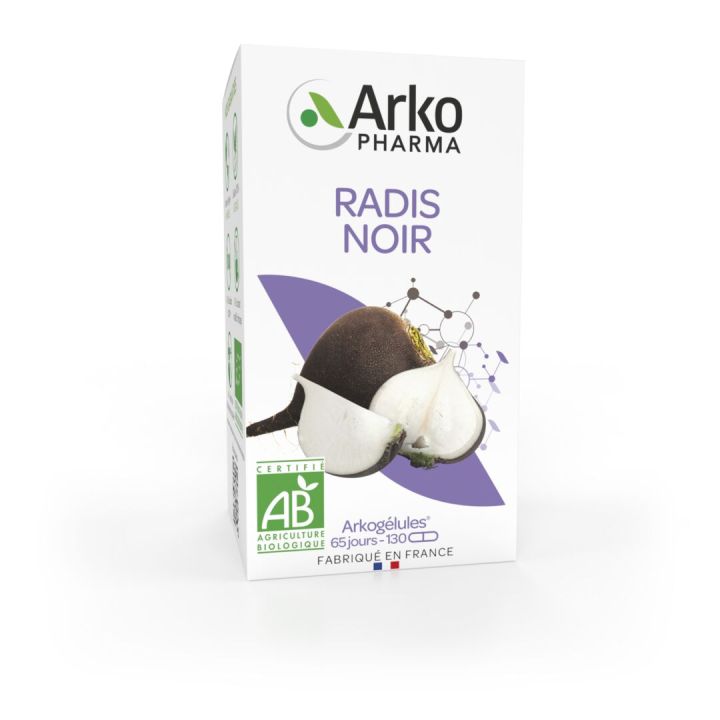 Arkog&eacute;lules Radis noir bio Arkopharma - bo&icirc;te de 130 g&eacute;lules