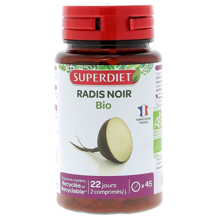 Radis noir bio Super Diet - boite de 45 comprim&eacute;s