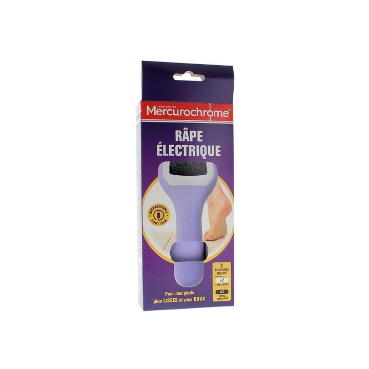 R&acirc;pe &eacute;lectrique Mercurochrome - bo&icirc;te d'une r&acirc;pe + 3 rouleaux