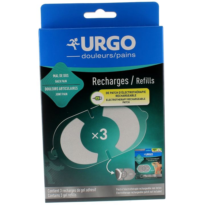 Recharges de gel adh&eacute;sif patch d'&eacute;lectroth&eacute;rapie Urgo - 3 recharges