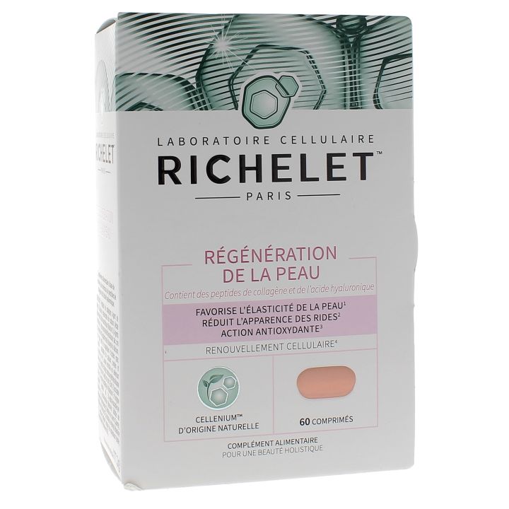 R&eacute;g&eacute;n&eacute;ration de la peau Richelet - bo&icirc;te de 60 comprim&eacute;s