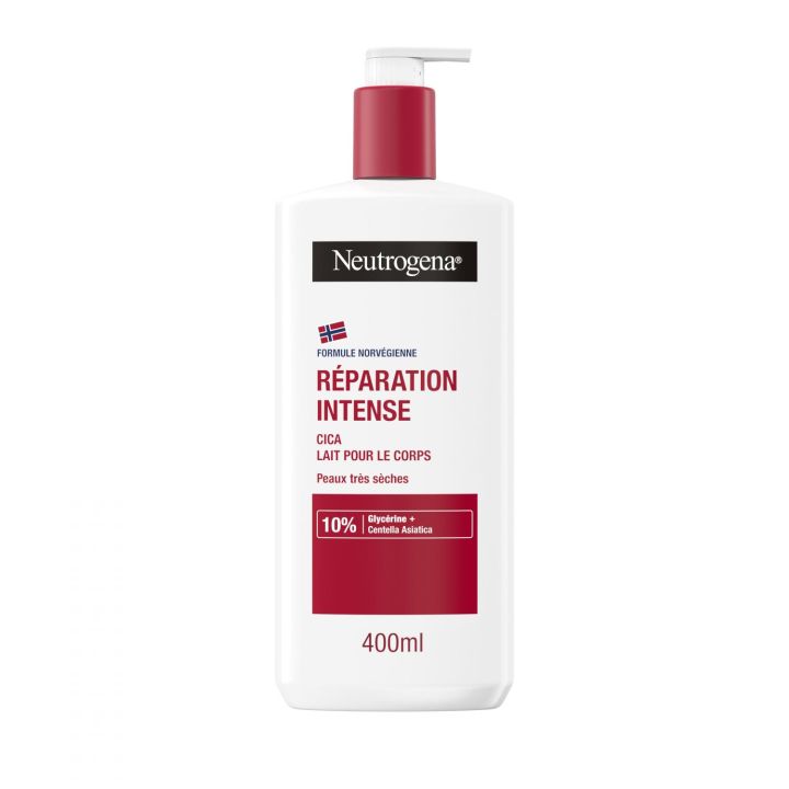 R&eacute;paration Intense Lait corps CICA Neutrogena - flacon-pompe de 400ml