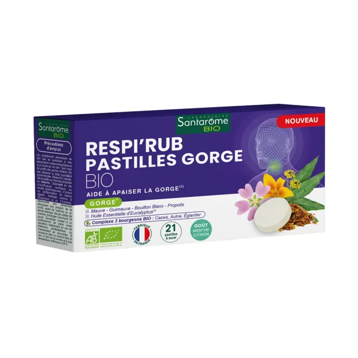 Respi'Rub pastilles gorge Santarome - bo&icirc;te de 21 pastilles