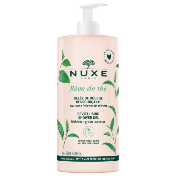 R&ecirc;ve de Th&eacute; Gel&eacute;e de douche ressour&ccedil;ante Nuxe - flacon-pompe de 750 ml