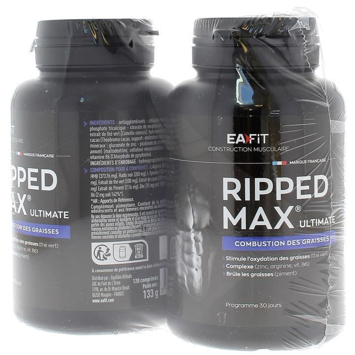 Ripped Max Ultimate combustion des graisses Eafit - lot de 2x120 comprim&eacute;s
