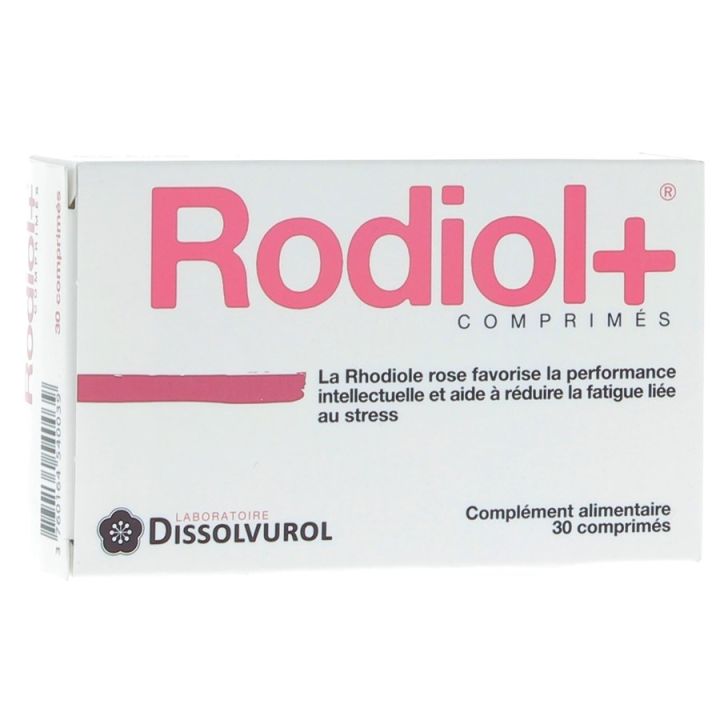 Rodiol + compl&eacute;ment alimentaire Dissolvurol - boite de 30 comprim&eacute;s