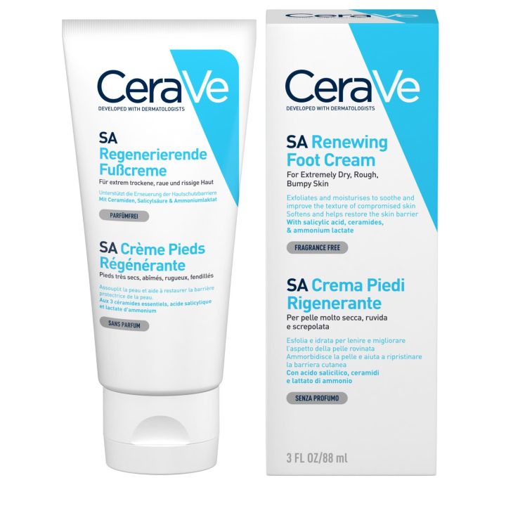 SA Cr&egrave;me pieds r&eacute;g&eacute;n&eacute;rante CeraVe - tube de 88 ml