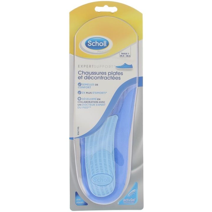 Semelles chaussures plates et decontract&eacute;es T1 Scholl - une paire