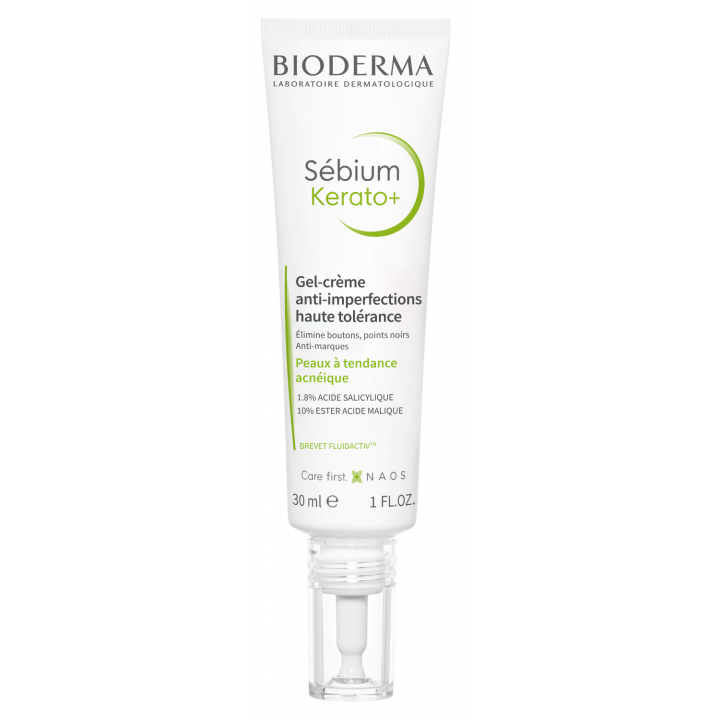 S&eacute;bium Kerato+ gel cr&egrave;me anti-imperfections Bioderma - tube de 30ml