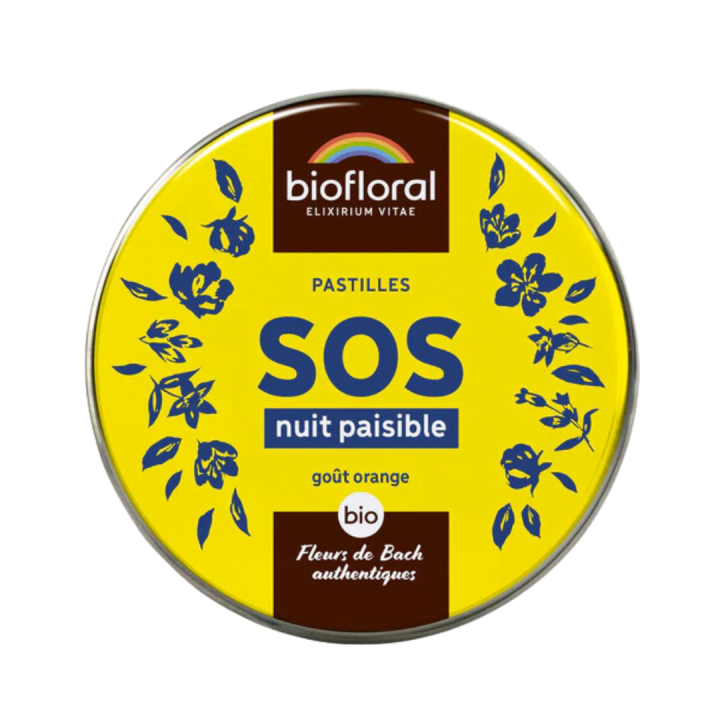 SOS nuit paisible go&ucirc;t orange Biofloral - boite de 165 pastilles
