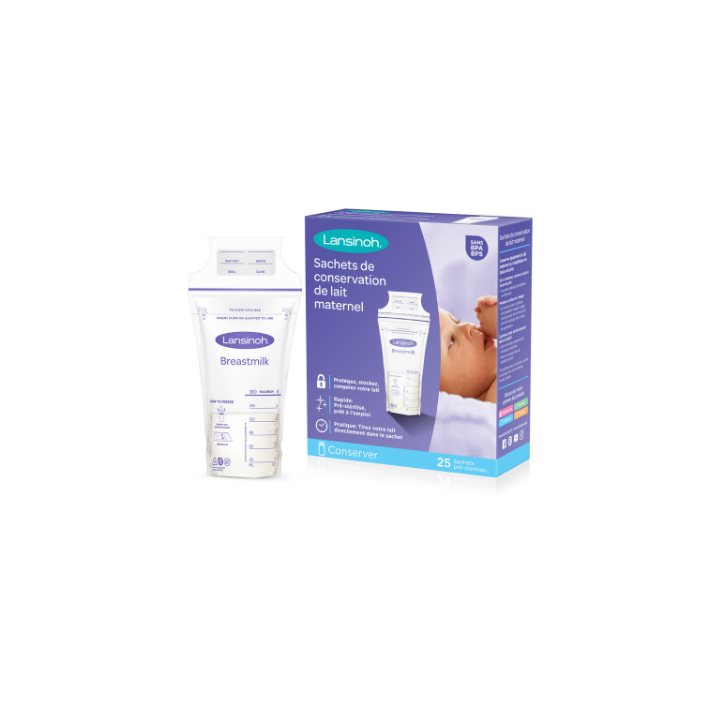 Sachets de conservation du lait maternel Lansinoh - bo&icirc;te de 25 sachets