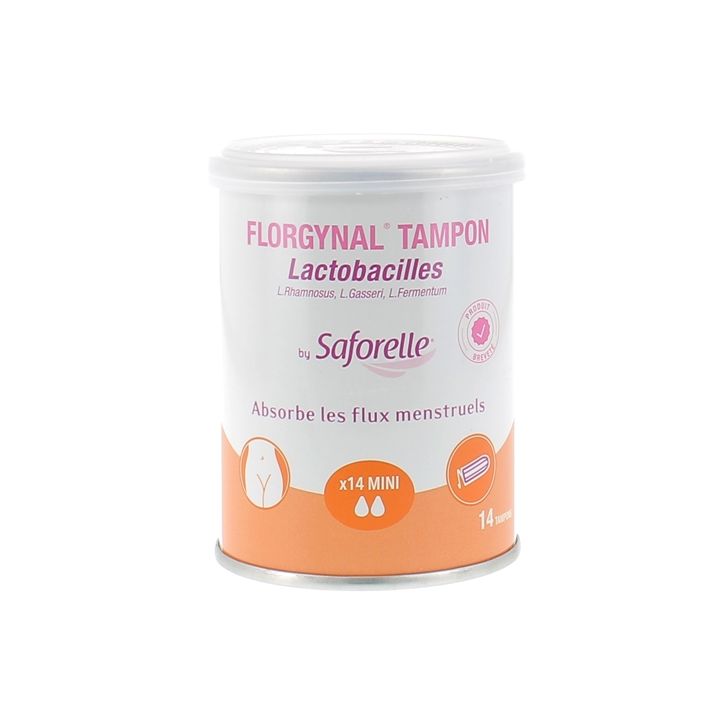 Florgynal tampon probiotique mini sans applicateur Saforelle - boite de 14 tampons