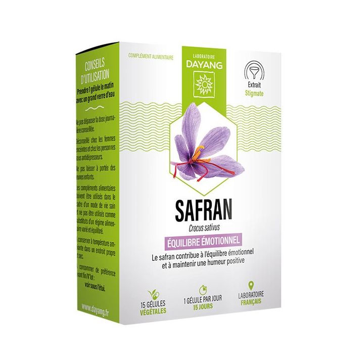 Safran &eacute;quilibre &eacute;motionnel Dayang - bo&icirc;te de 15 g&eacute;lules