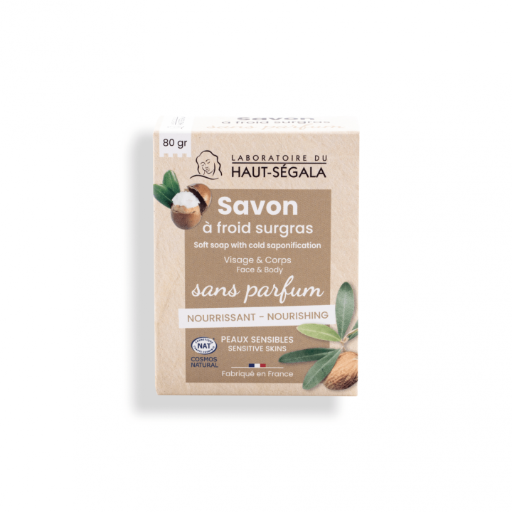Savon &agrave; froid surgras sans parfum Haut-S&eacute;gala - pain de 80g