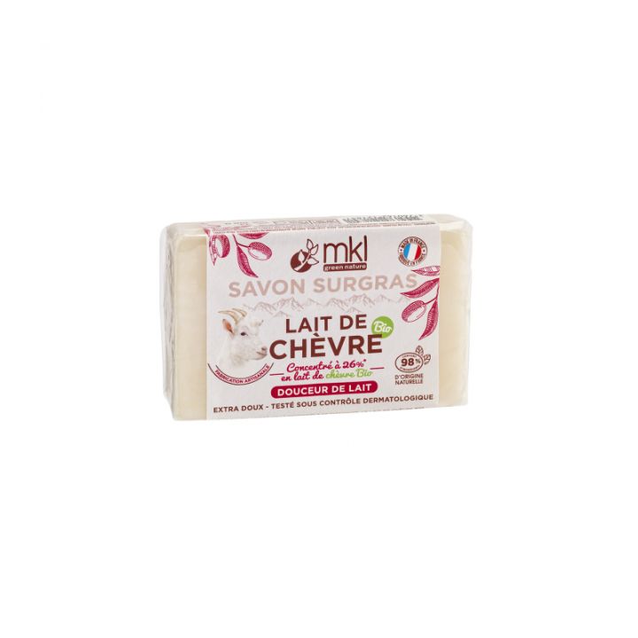 Savon au lait de ch&egrave;vre douceur de lait MKL Green Nature - pain de 100g