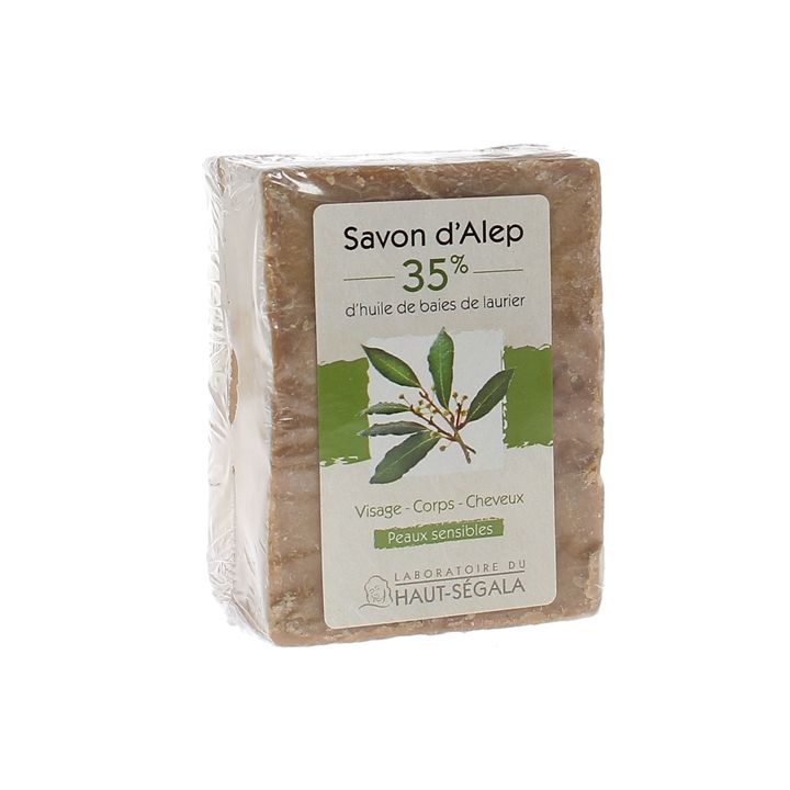 Savon d'Alep 35% baies de laurier Haut-S&eacute;gala - pain de 200g