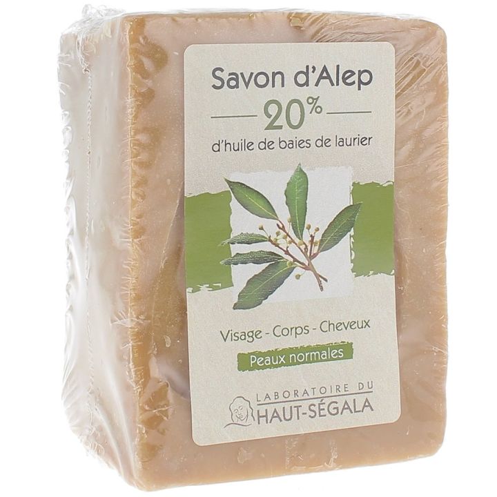 Savon d'Alep 20% baies de laurier Haut-S&eacute;gala - pain de 200 g