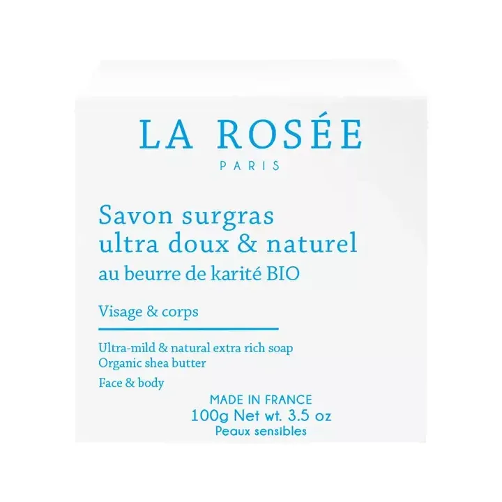 Savon surgras ultra doux & naturel La Ros&eacute;e - pain de 100 g