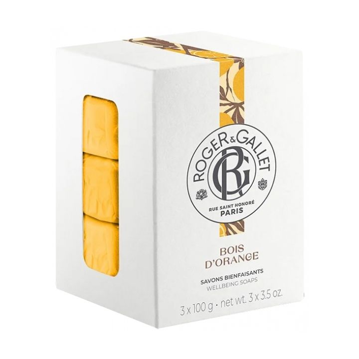 Savons bienfaisants Bois d'Orange Roger & Gallet - coffret de 3 savons de 100 g