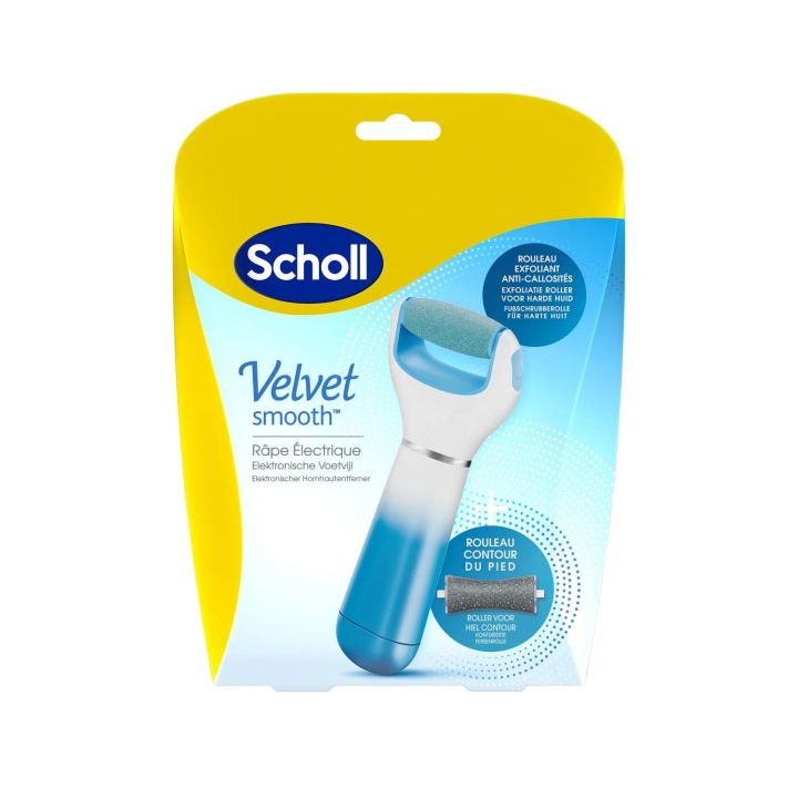 Velvet Smooth express Pedi r&acirc;pe &eacute;lectrique anti-callosit&eacute;s Scholl - 1 r&acirc;pe bleue