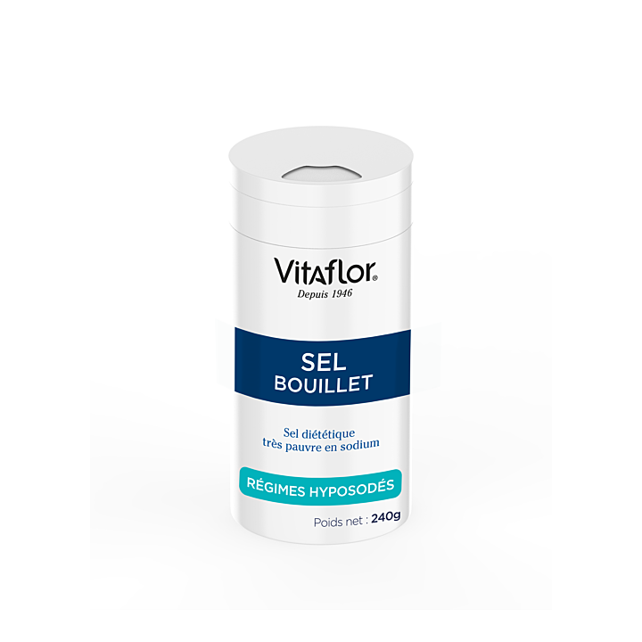 Sel di&eacute;t&eacute;tique Bouillet tr&egrave;s pauvre en sodium Vitaflor - pot de 240g