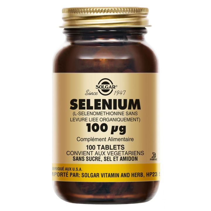 Selenium 100 &micro;g Solgar - bo&icirc;te de 100 comprim&eacute;s