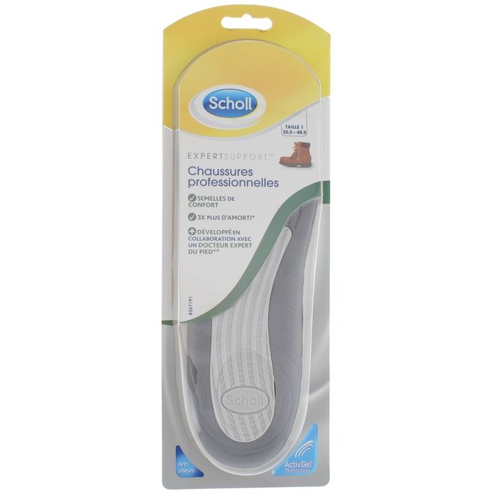 Semelles taille 1 chaussures professionnelles 35.5 - 40.5 Scholl - une paire de semelles