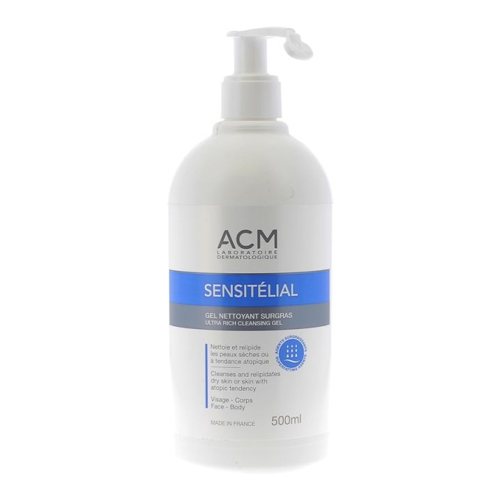 Sensit&eacute;lial gel nettoyant surgras ACM - flacon &agrave; pompe 500ml