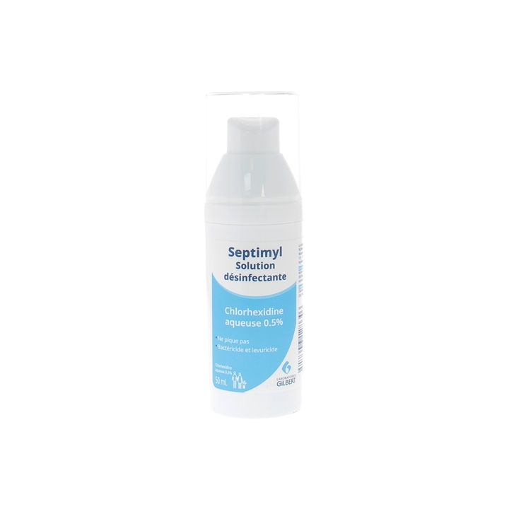 Septimyl solution d&eacute;sinfectante chlorhexidine aqueuse 0,5% Gilbert - spray de 50 ml