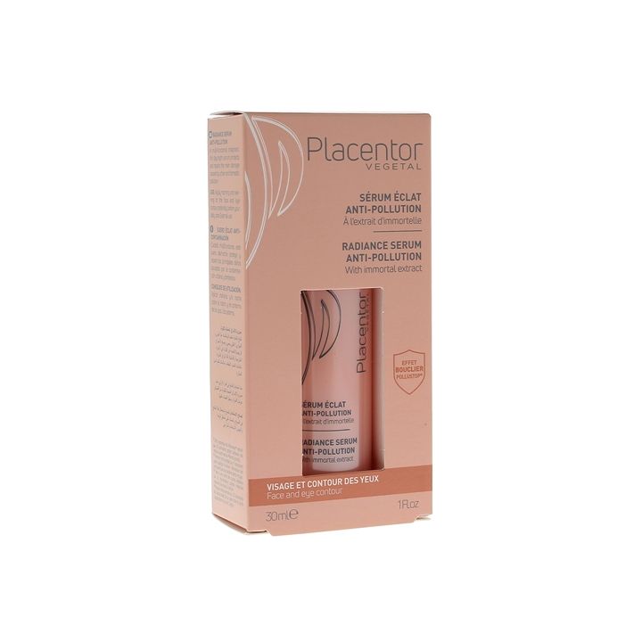 S&eacute;rum &eacute;clat anti-pollution &agrave; l'extrait d'immortelle Placentor V&eacute;g&eacute;tal - flacon de 30 ml