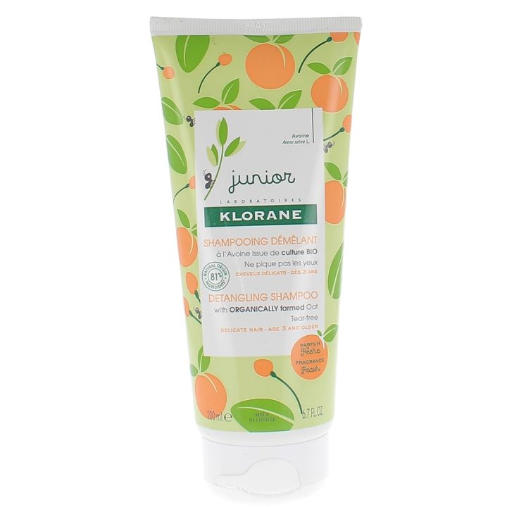 Shampoing d&eacute;m&ecirc;lant parfum p&ecirc;che junior Klorane - flacon de 200 ml