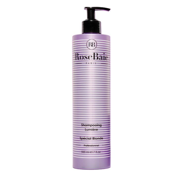 Shampoing lumi&egrave;re sp&eacute;cial blonde RoseBaie - flacon-pompe de 500ml