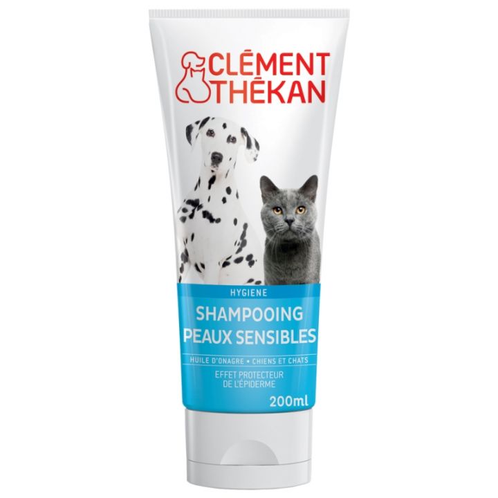 Shampoing peaux sensibles chiens et chats Cl&eacute;ment Th&eacute;kan - tube de 200 ml