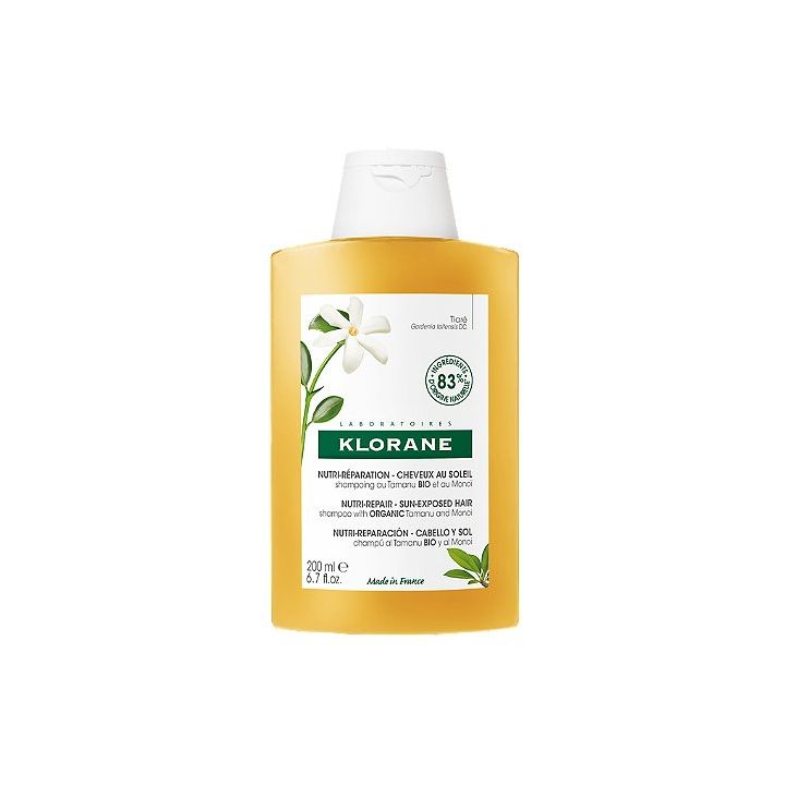 Shampoing nutritif apr&egrave;s-soleil au Mono&iuml; et Tamanu BIO Klorane - flacon de 200 ml