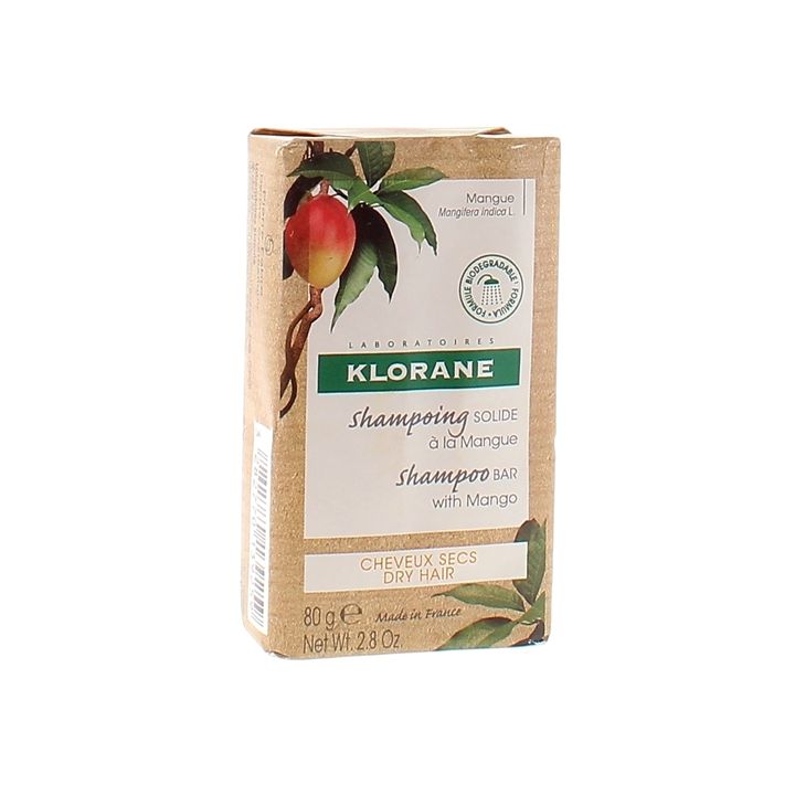 Shampoing solide &agrave; la mangue Klorane - pain de 80 g