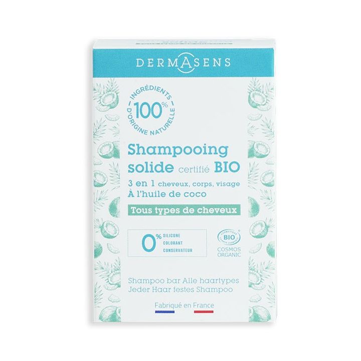 Dermasens Shampoing solide bio Marque Verte - shampoing solide de 60g
