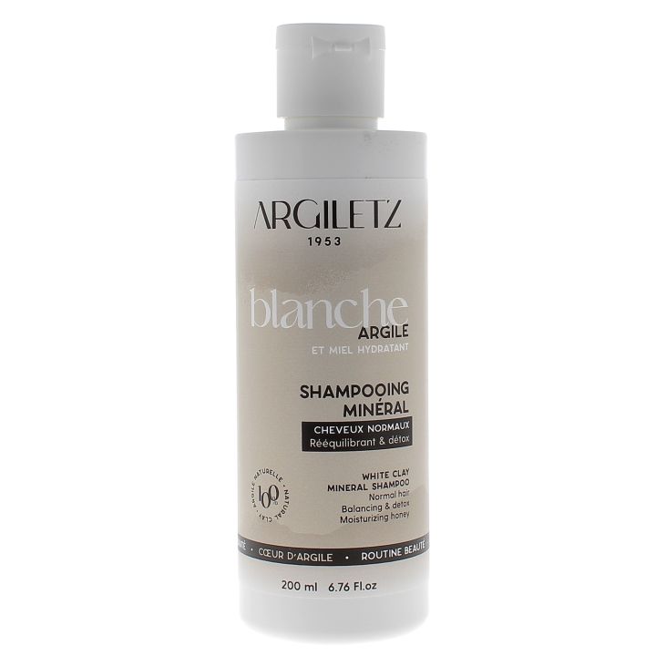 Shampooing min&eacute;ral Argile blanche bio cheveux normaux Argiletz - flacon de 200 ml