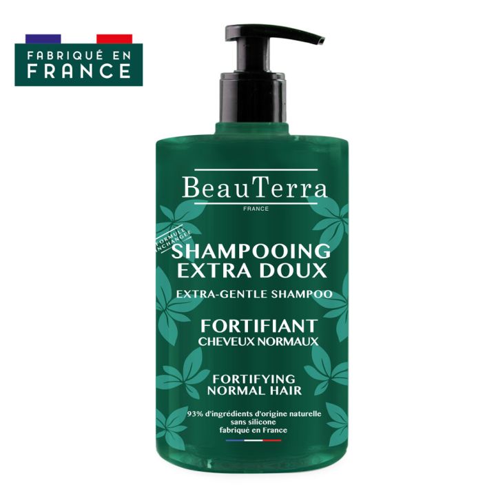 Shampooing Extra Doux Fortifiant BeauTerra - flacon &agrave; pompe de 750 ml