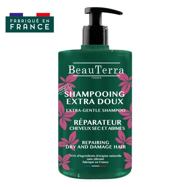 Shampooing Extra Doux R&eacute;parateur BeauTerra - flacon &agrave; pompe de 750 ml