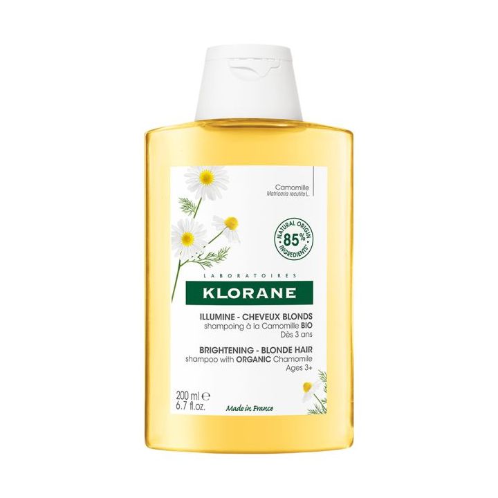 Shampooing &agrave; la camomille blondissant et illuminateur Klorane - flacon de 200 ml