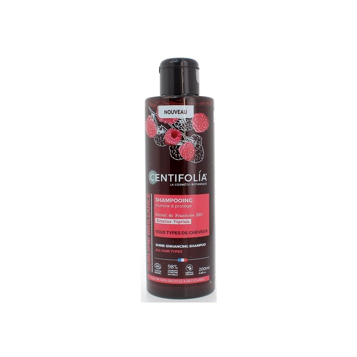 Shampooing cr&egrave;me brillance framboise et k&eacute;ratine v&eacute;g&eacute;tale Centifolia - flacon de 200ml