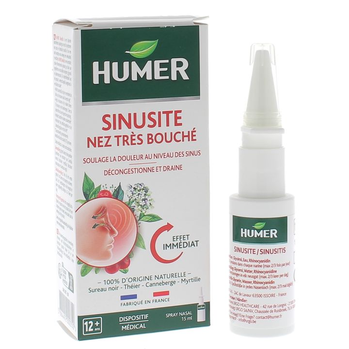Sinusite Nez tr&egrave;s bouch&eacute; Humer - flacon de 15 ml