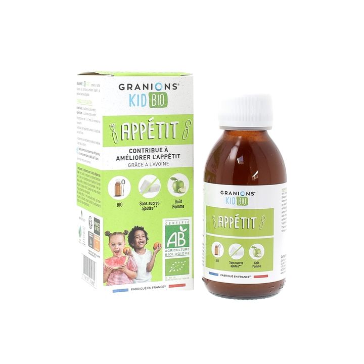Sirop App&eacute;tit kid bio go&ucirc;t poire Granions - flacon de 125ml